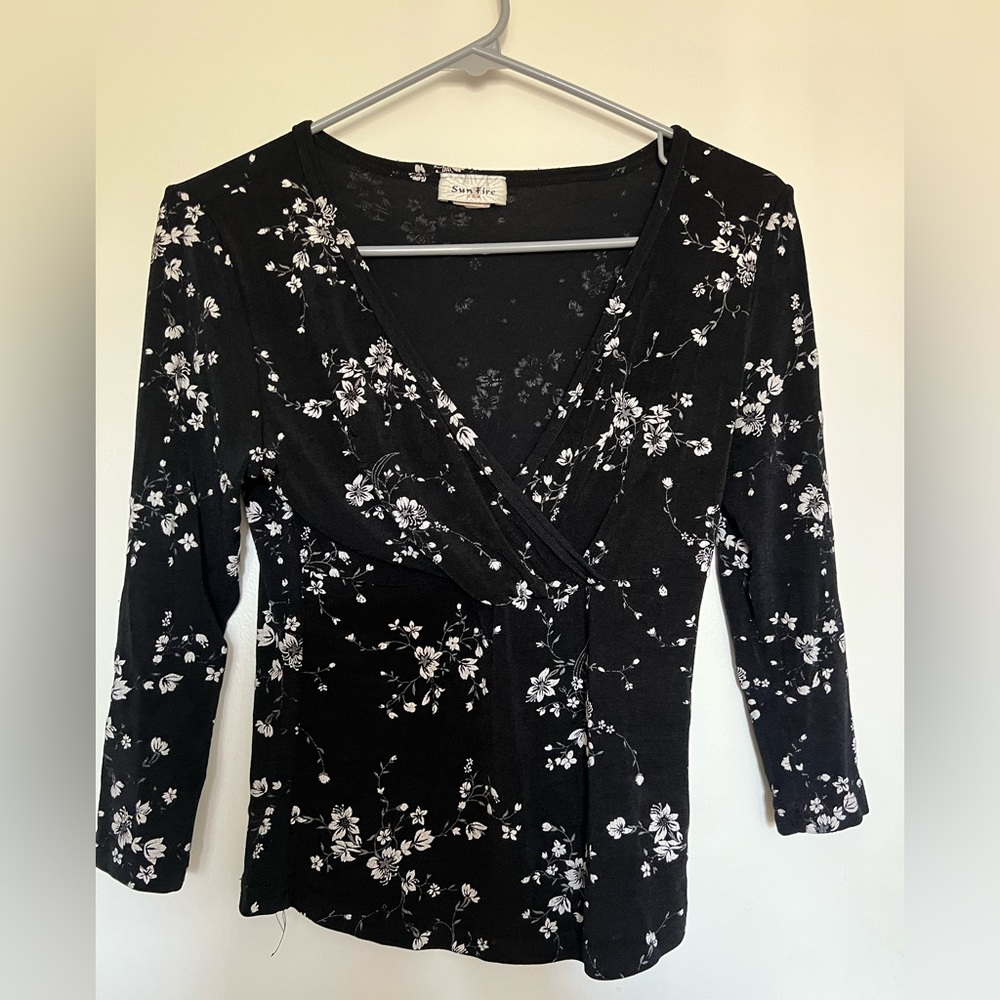 Vintage Black and White Fairy top